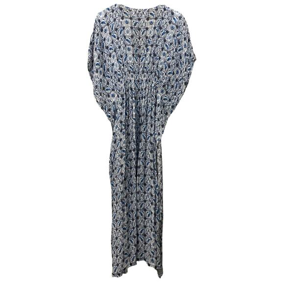 Rujuta Sheth Anthropologie Marie Cinched Kaftan Maxi Dress One Size Resort Beach - Picture 6 of 13